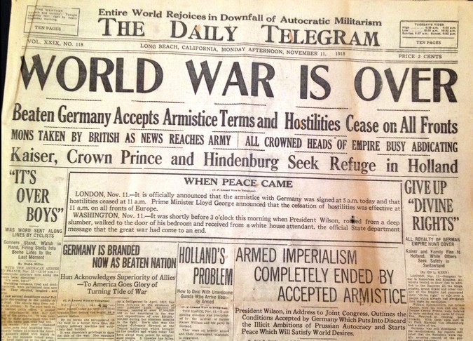 A history of the american armistice in world war one